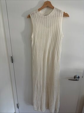 A New Day Target Sleeveless Cream Knit Maxi Dress size M